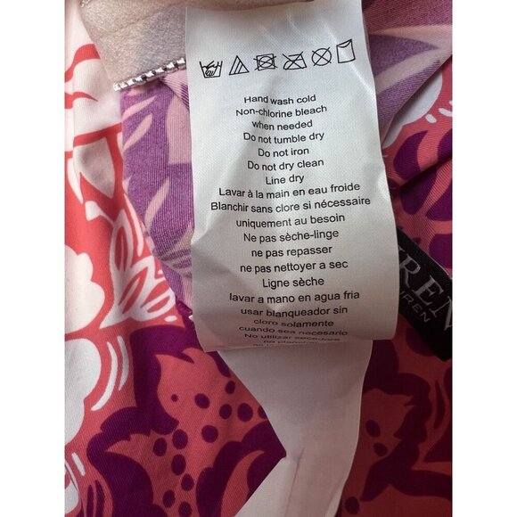 Lauren Ralph Lauren Women's Hawaiian High-Neck Swim Tankini Top Pink Size 8 - Picture 7 of 7